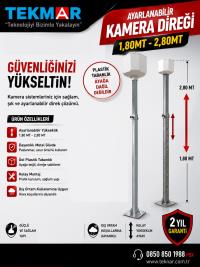 KAMERASI 1.45cm    2.80cm KAMERA  AYARLANA BİLİR KAMERA DİREĞİ BORU - 1